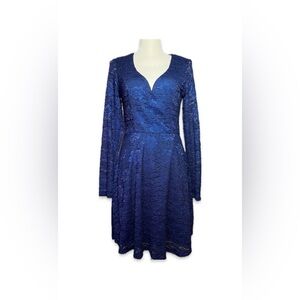 Trixxi Clothing Company Size XL Semi-Formal Dress Blue Deep V-Neck